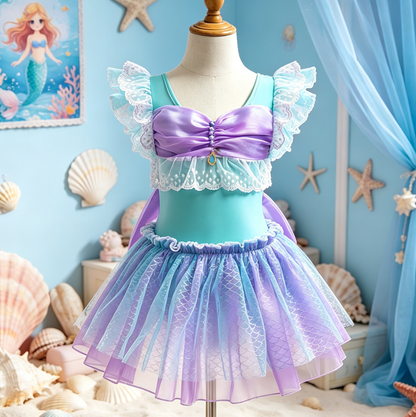 Girls Little Mermaid Swimsuit, Girls Swimwear, Girls Ariel Costume, Kids Swimsuit, Girls Bathing Suit, Baby Girl Swimsuit, Kids Beach Outfit