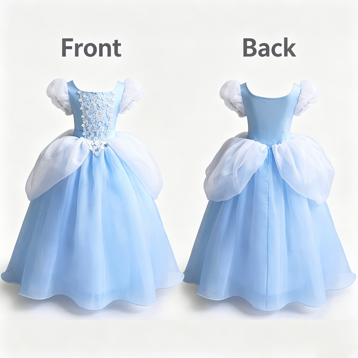 Princess Cinderella Costume, Cinderella Dress,Blue Princess Dress Costume,Flower Girl Dress, Kids Cosplay Outfit,Cinderella Birthday Dress
