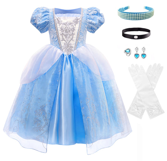 Cinderella Dress for Girls Princess Costume Halloween Party