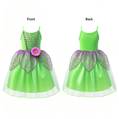 Girls Green Fairy Dress,Tinkerbell Girl Dress,Fairy Costume,Fairy Wing,Tinkerbell Costume,Tinkerbell Cosplay Dress,Kids Birthday Party Dress