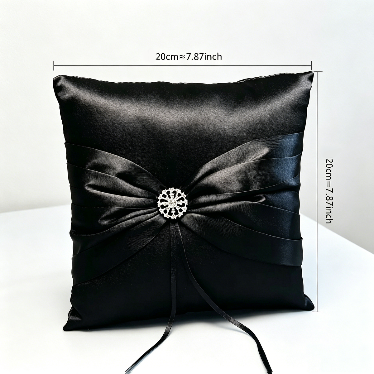 Black Wedding Baskets | Black Ring Pillow| Pillow Basket  Set | Black Ring Bearer Pillow | Black Flower Girl Basket |Black Satin Ring Pillow