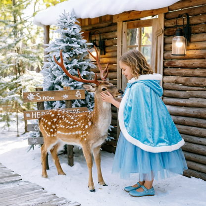 Princess Hooded Cloak,Medieval Cape with Hood,Princess Cloak,Hooded Cape Cloak,Elsa Cloak, Kids Hooded Cloak,Girls Winter Cape,Cosplay Cloak