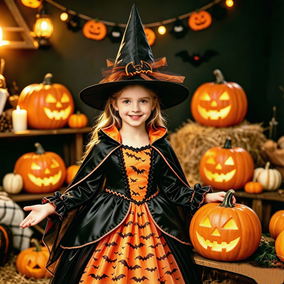 Girls Witch Dress, Vampire Dress, Kids Vampire Costume,Witch costume,Scary Girl Costume,Vampire Cosplay, Girls Halloween Dress, Gothic Dress