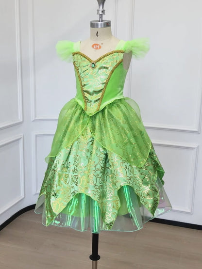 Girls Tinkerbell Costume,Tinkerbell Dress,Green Fairy Dress Girls,Fairy Costume,Tinkerbell Wings,Green tutu Dress,Girls Fairy Tale Costume