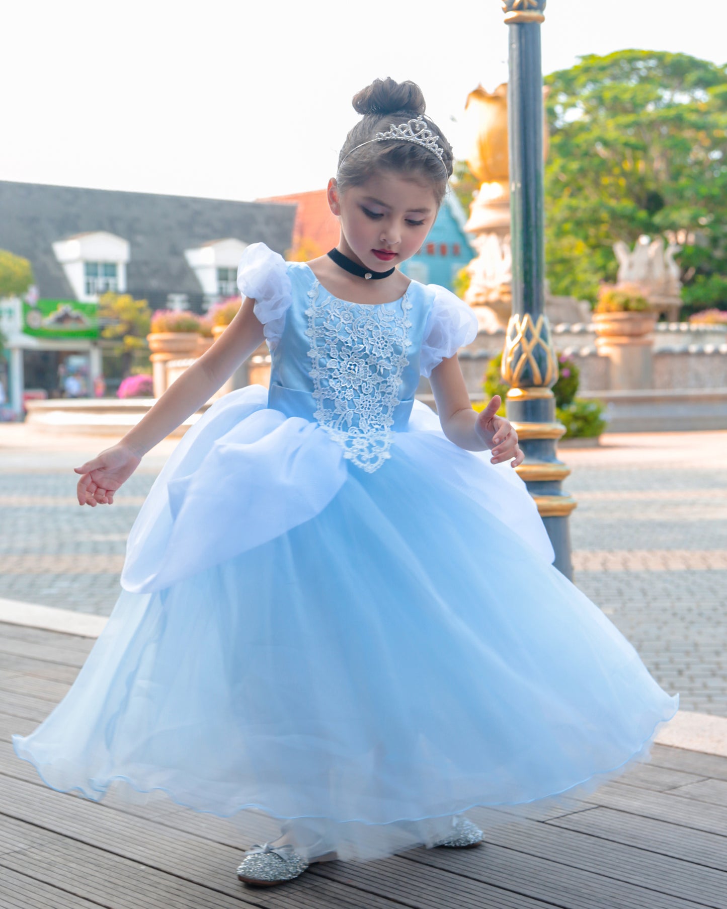 Cinderella Dresses for Girls Princess Dress Up Clothes Role Play Costumes Toddler Lace Dress