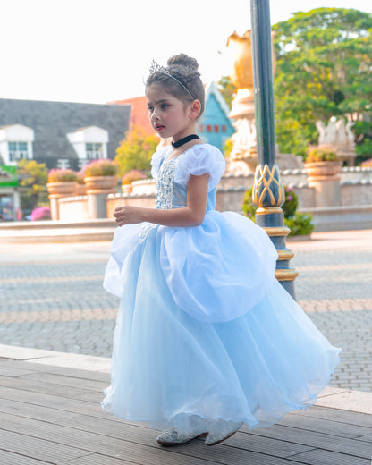 Cinderella Dresses for Girls Princess Dress Up Clothes Role Play Costumes Toddler Lace Dress