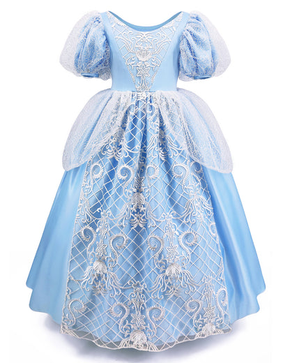 Cinderella Dresses for Girls Toddler Princess Dress Blue Tulle Costume – CQDY Cinderella Dresses for Girls Toddler Princess Dress Blue Tulle Costume – CQDY