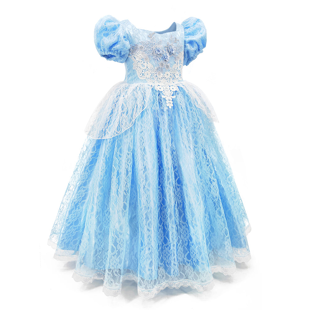 Cinderella Dress Deluxe Princess Costumes Little Girls Dress Kids Fancy Gown Cosplay Halloween Party