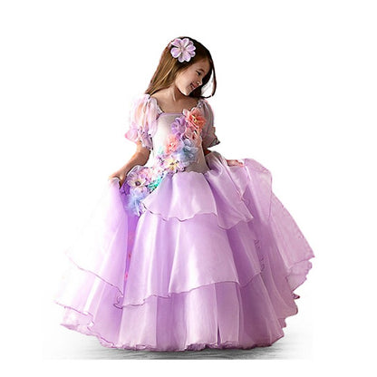 Isabella Encanto Costume Purple Birthday Party Fancy Dresses Encanto Cosplay Costume for Girls Princess Prom Dress