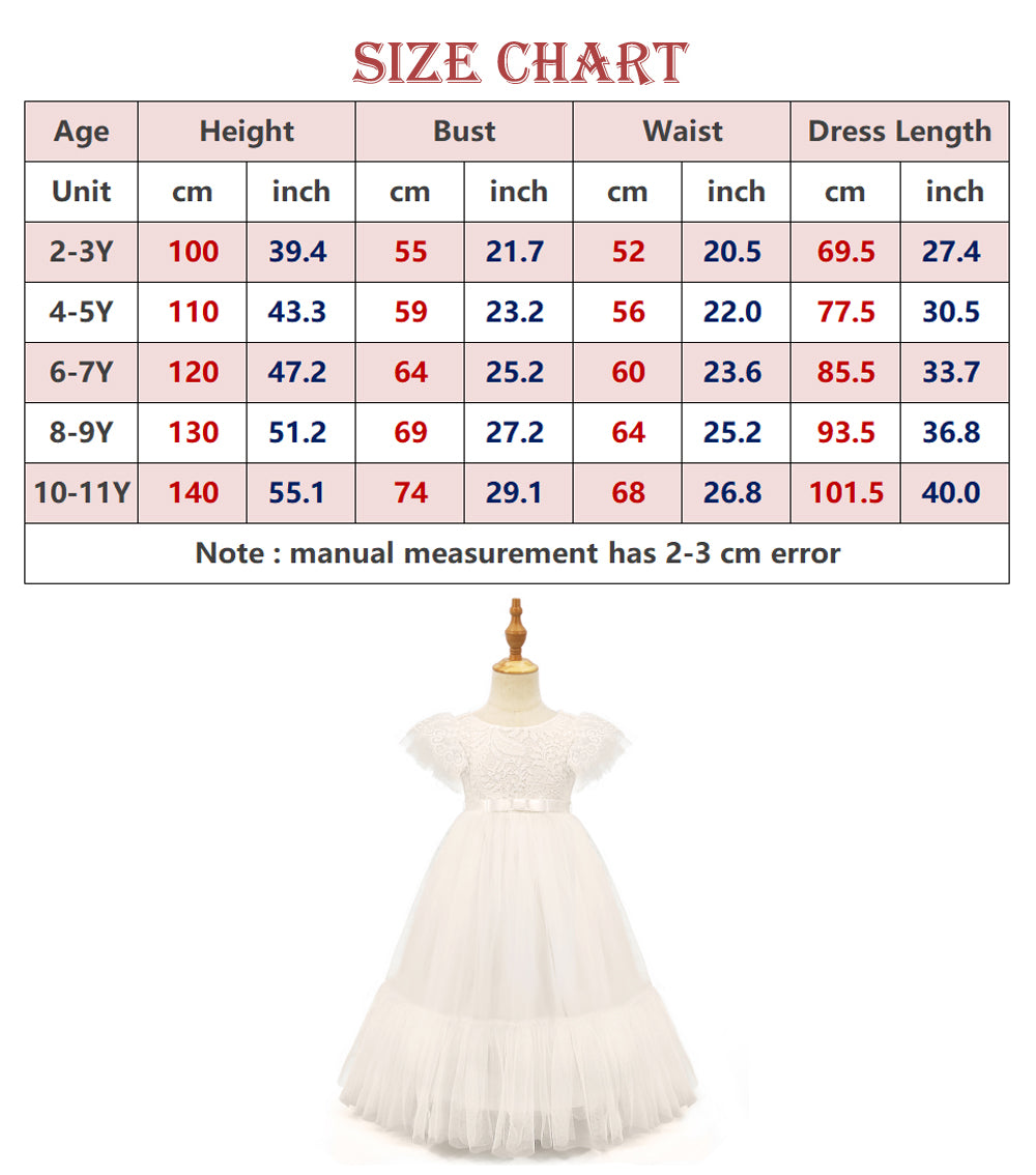 Flower Girl Dresses White Chiffon Vintage Dress Formal Dress Castle Lace Sleeveless Tulle Dress Wedding Bridesmaid Princess Long Dress Birthday Dress