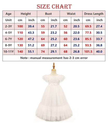 Flower Girl Dresses White Chiffon Vintage Dress Formal Dress Castle Lace Sleeveless Tulle Dress Wedding Bridesmaid Princess Long Dress Birthday Dress